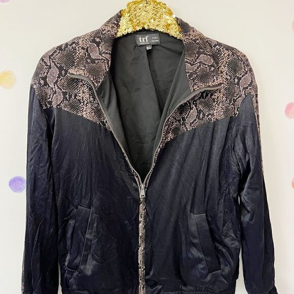 Zara Snakeskin pattern Bomber Jacket - Picture 2 of 4